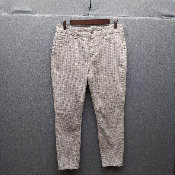 D. Jeans Womens Size 12 Ankle Pants White & Gray Cotton Blend - Picture 1 of 3